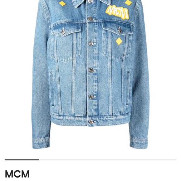 MCM denim jacket with yellow patches! - Picture 2 of 9